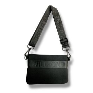 Wild One, Recycled Knit, Treat Pouch Bag for Dogs, Black
